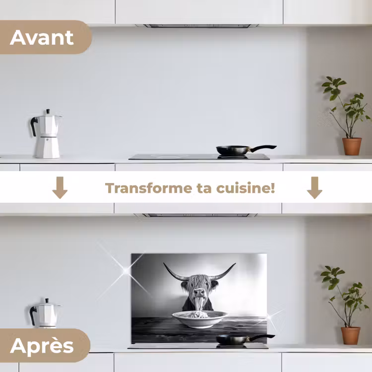Fond de hotte - Highlander écossais - Spaghetti - Animaux - Noir et blanc — 7