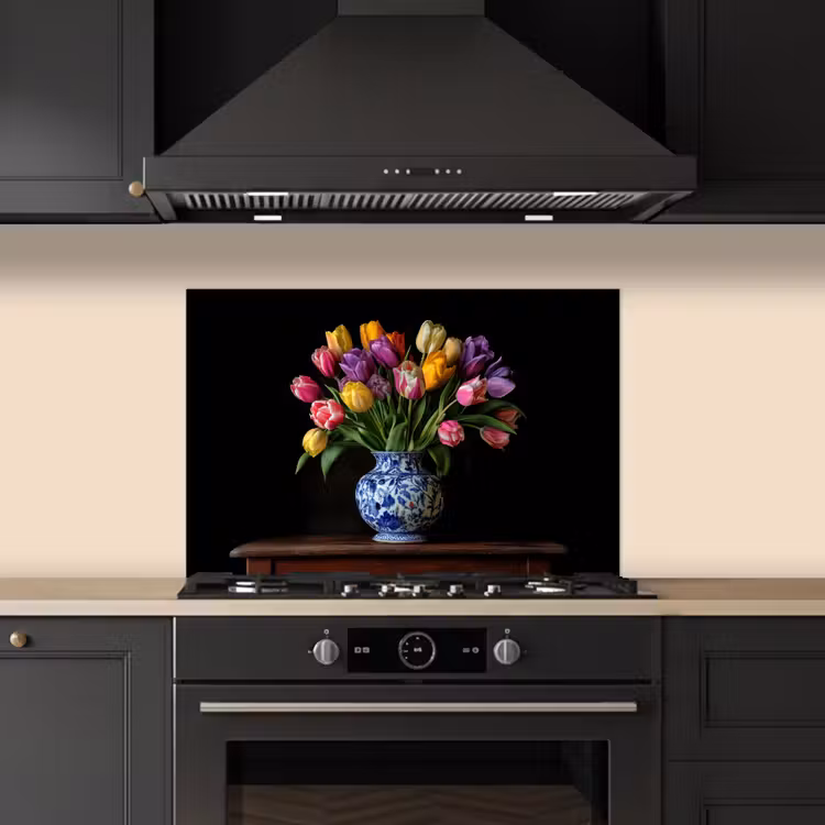 Fond de hotte - Tulipes - Couleurs - Vase — 5