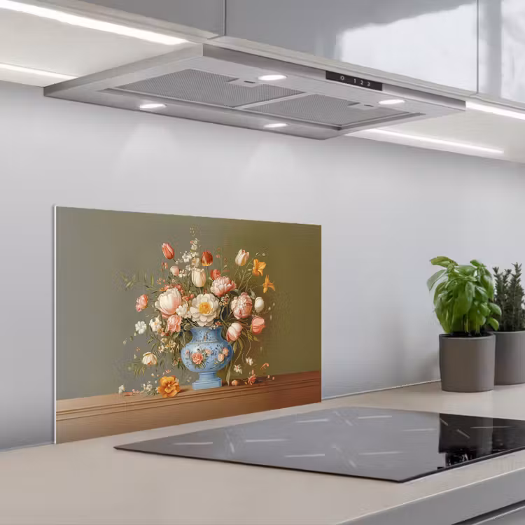 Fond de hotte - Neutre - Fleurs - Bouquet - Vase — 1