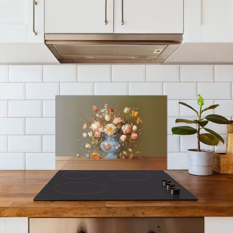 Fond de hotte - Neutre - Fleurs - Bouquet - Vase — 3