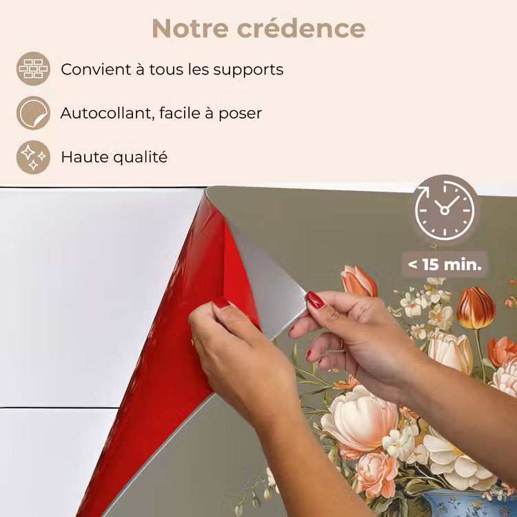 Fond de hotte - Neutre - Fleurs - Bouquet - Vase — 4