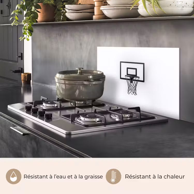 Fond de hotte - Panneau de basket - Minimaliste - Noir — 2
