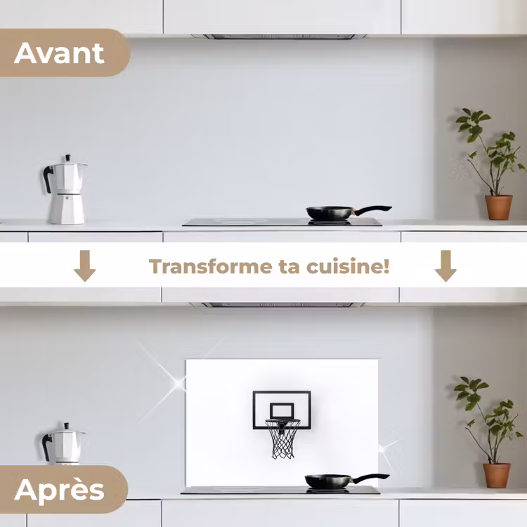 Fond de hotte - Panneau de basket - Minimaliste - Noir — 7