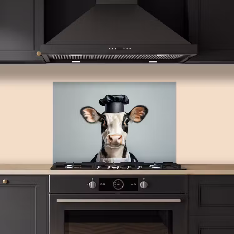 Fond de hotte - Vache - Noir - Blanc - Cuisinier — 5