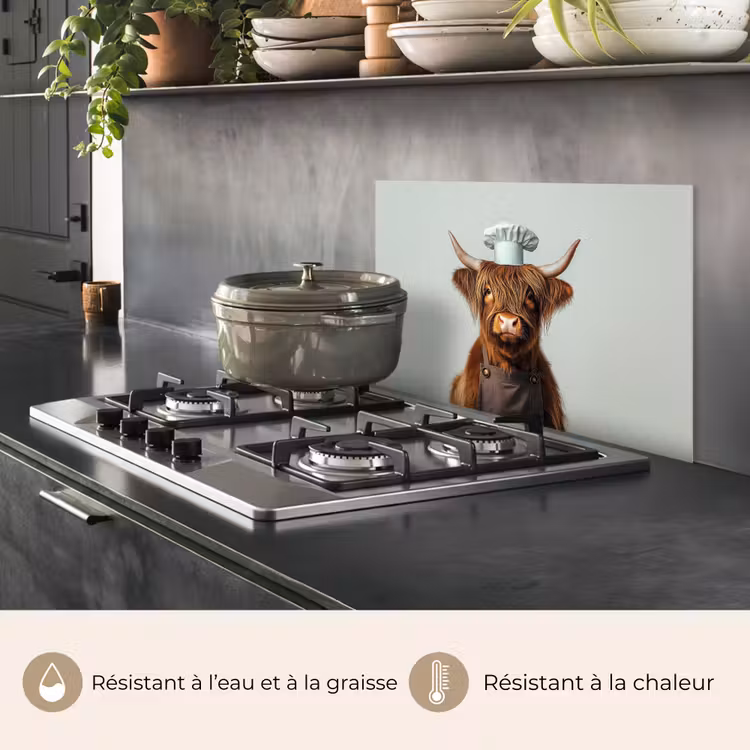 Fond de hotte - Highlander écossais - Marron - Cornes - Vêtements de cuisinier — 2