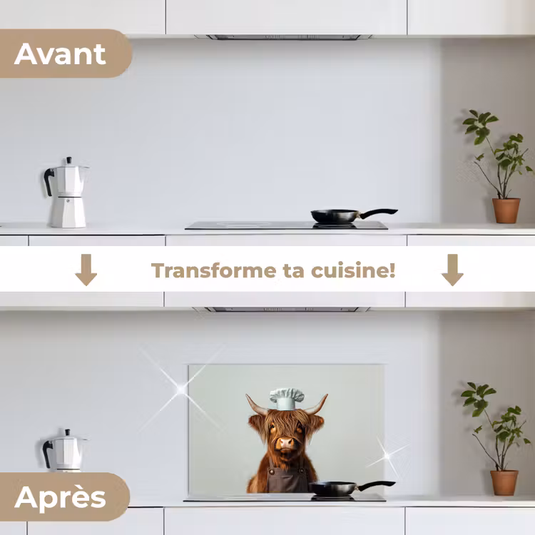 Fond de hotte - Highlander écossais - Marron - Cornes - Vêtements de cuisinier — 7