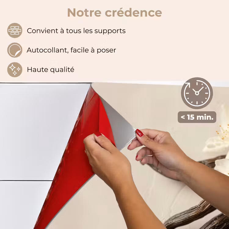 Fond de hotte - Vanille - Floral - Beige — 4
