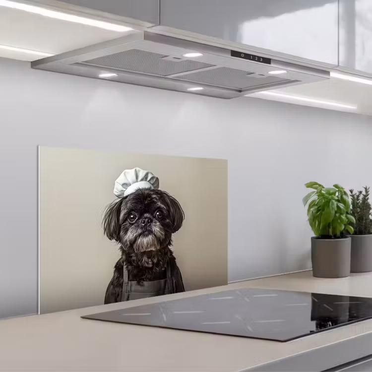 Fond de hotte - Vêtements de chef - Noir - Chien — 1