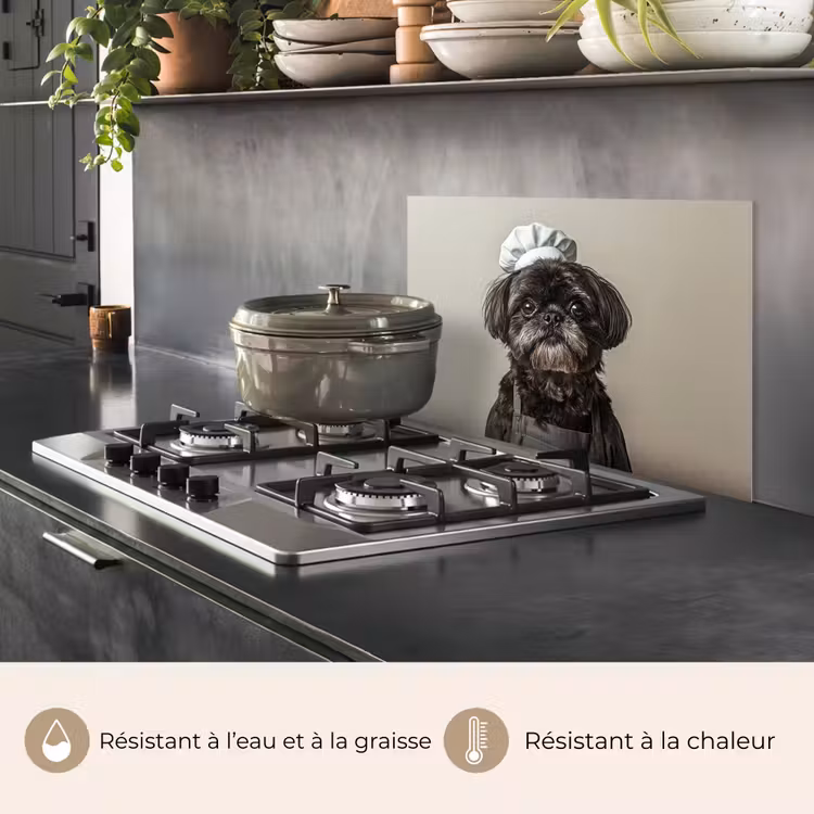 Fond de hotte - Vêtements de chef - Noir - Chien — 2