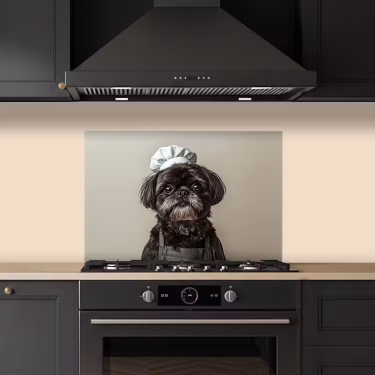 Fond de hotte - Vêtements de chef - Noir - Chien — 5