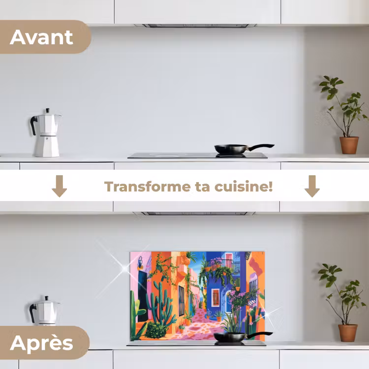 Fond de hotte - Jaune - Bleu - Orange - Maison — 7