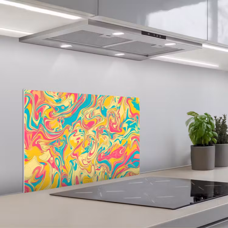 Fond de hotte - Jaune - Rose - Bleu - Rétro — 1
