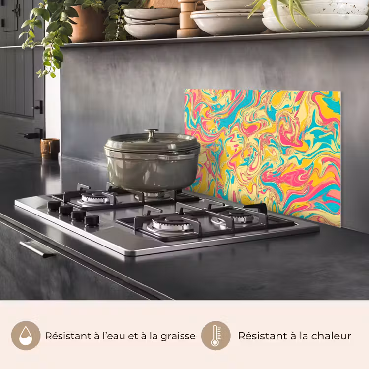 Fond de hotte - Jaune - Rose - Bleu - Rétro — 2