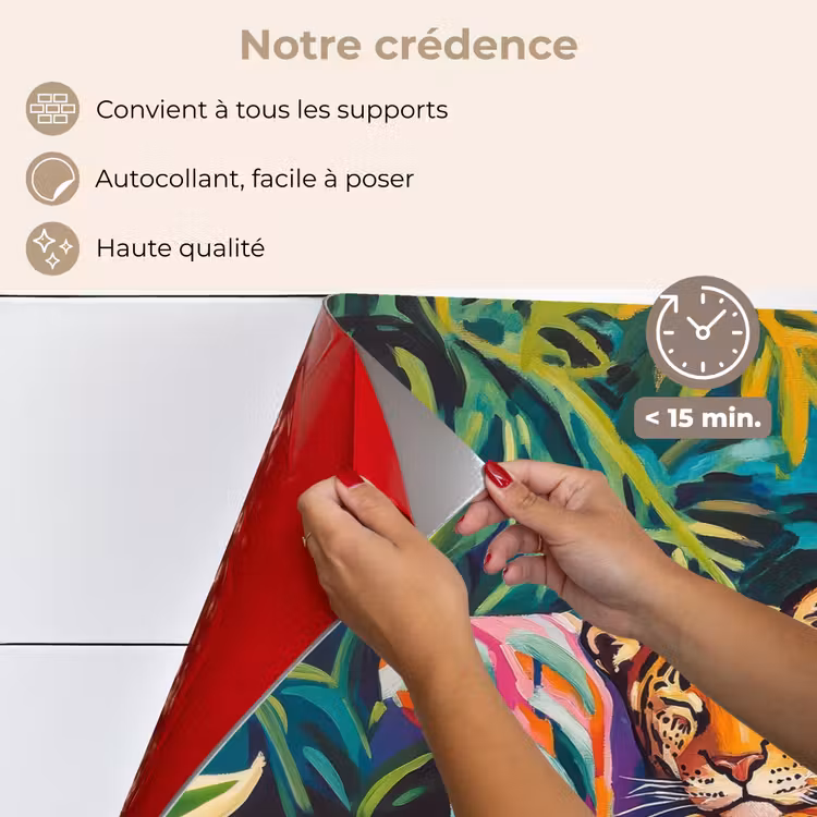 Fond de hotte - Léopard - Coloré - Tropical — 4