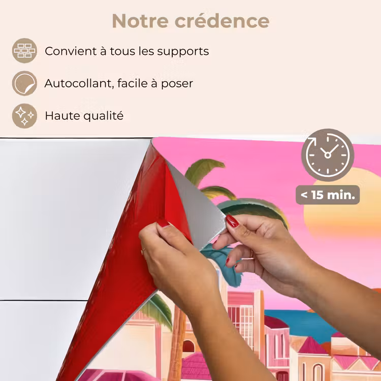 Fond de hotte - Ville - Rose - Palmiers — 4