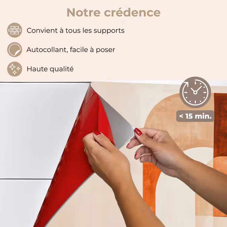 Fond de hotte - Illustration - Abstrait - Formes - Rouge — 4