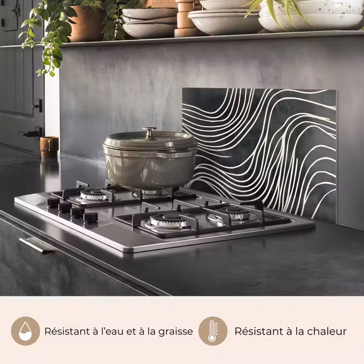 Fond de hotte - Lignes - Motif - Abstrait - Blanc — 2