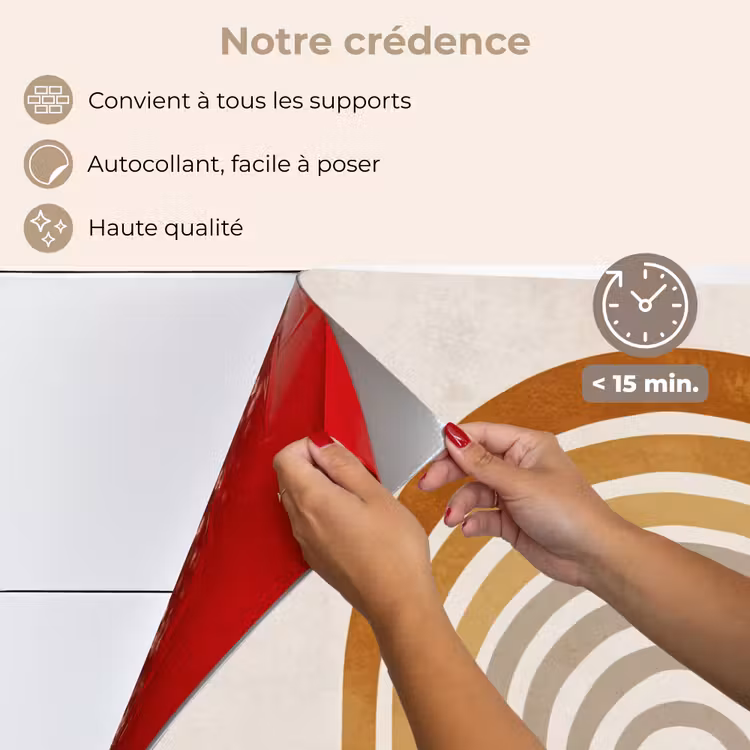 Fond de hotte - Minimalist - Bow - Lines - Beige — 4