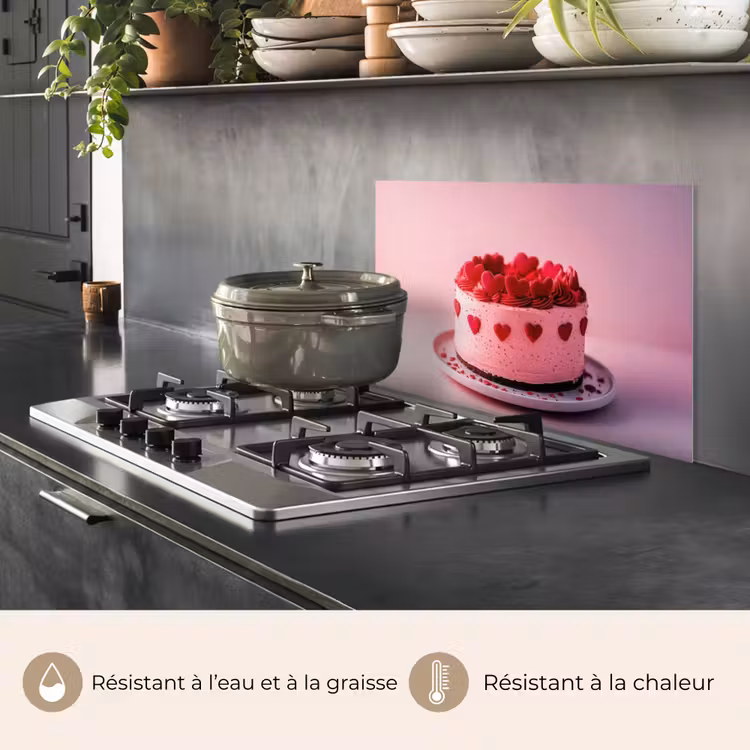 Fond de hotte - Gâteau - Coeur - Rose — 2