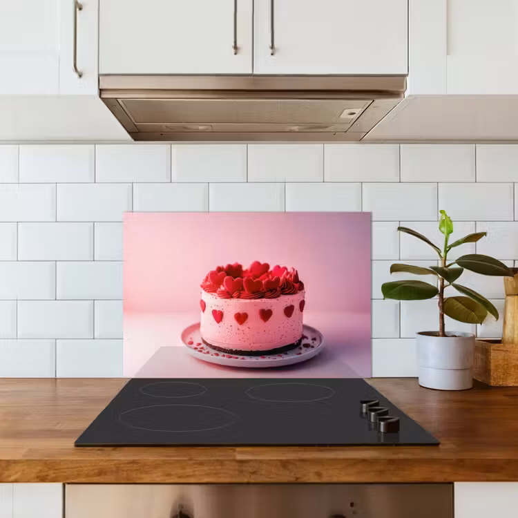Fond de hotte - Gâteau - Coeur - Rose — 3
