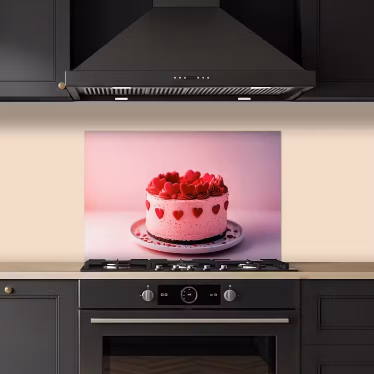 Fond de hotte - Gâteau - Coeur - Rose — 5