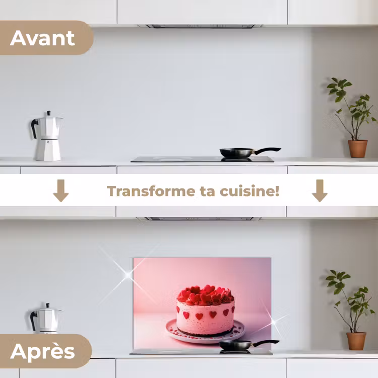 Fond de hotte - Gâteau - Coeur - Rose — 7