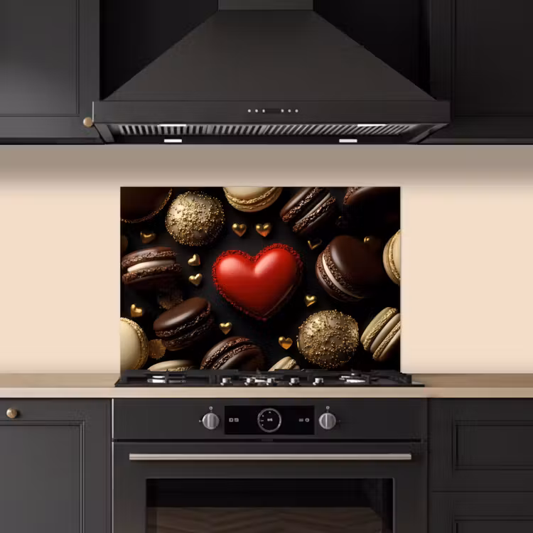 Fond de hotte - Macarons - Rouge - Coeur — 5