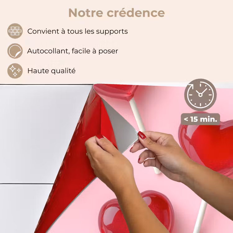 Fond de hotte - Sucettes - Coeurs - Rose — 4