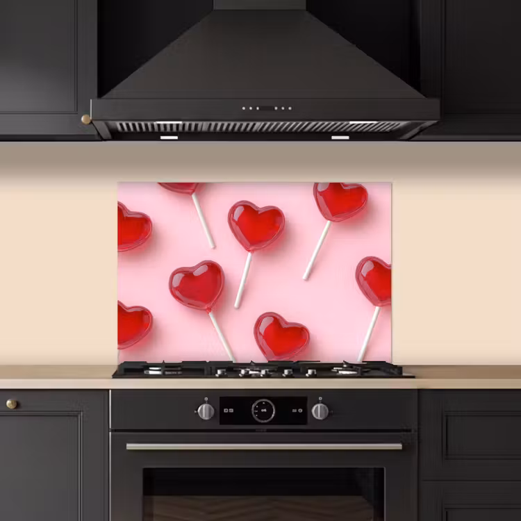 Fond de hotte - Sucettes - Coeurs - Rose — 5
