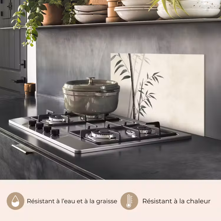 Fond de hotte - Japandi - Bambou - Beige — 2