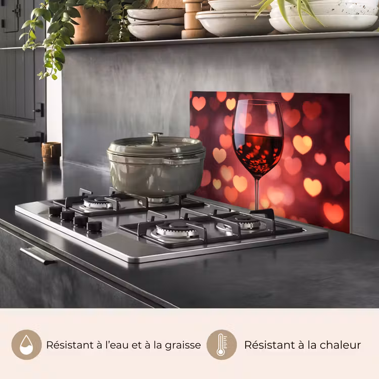 Fond de hotte - Rouge - Vin - Coeurs — 2