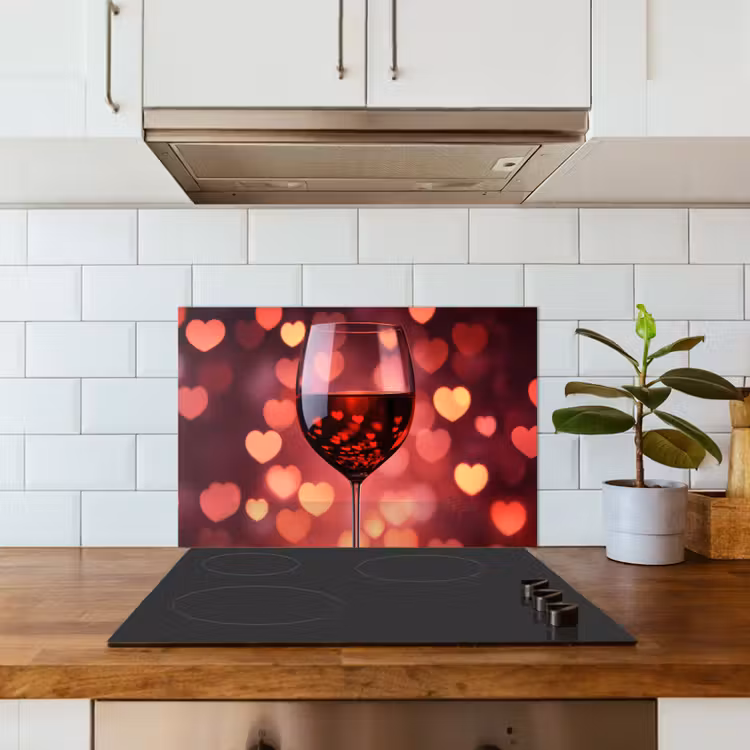 Fond de hotte - Rouge - Vin - Coeurs — 3