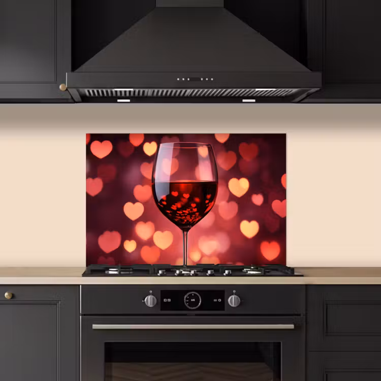 Fond de hotte - Rouge - Vin - Coeurs — 5