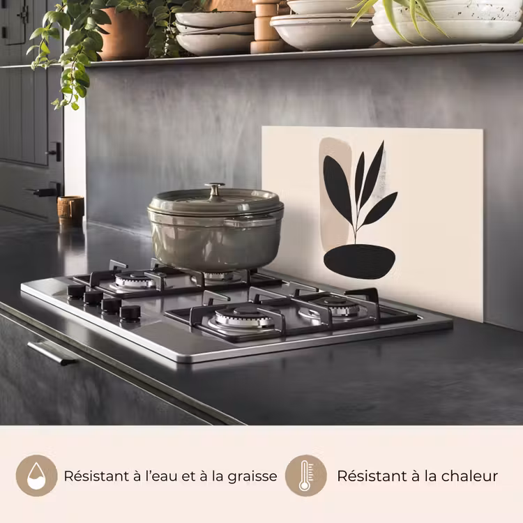 Fond de hotte - Plante - Beige - Japandi — 2