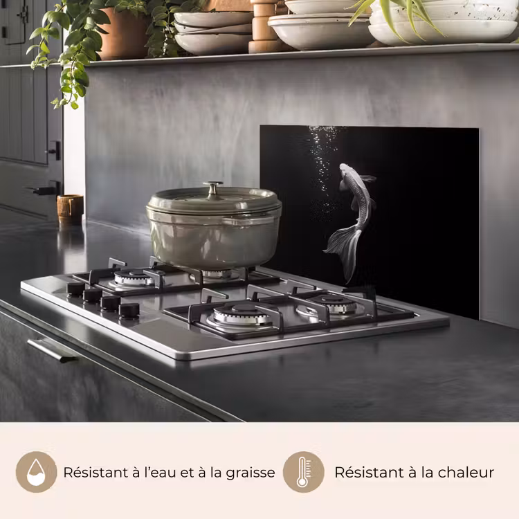 Fond de hotte - Koi - Poisson - Blanc - Noir — 2