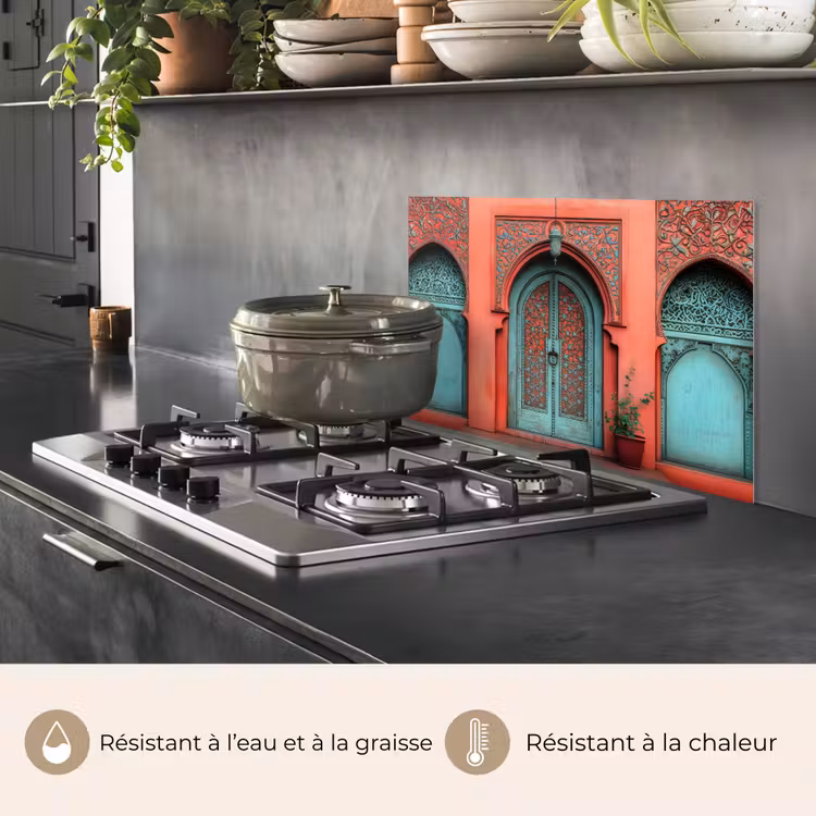 Fond de hotte - Lanterne - Porte - Turquoise — 2