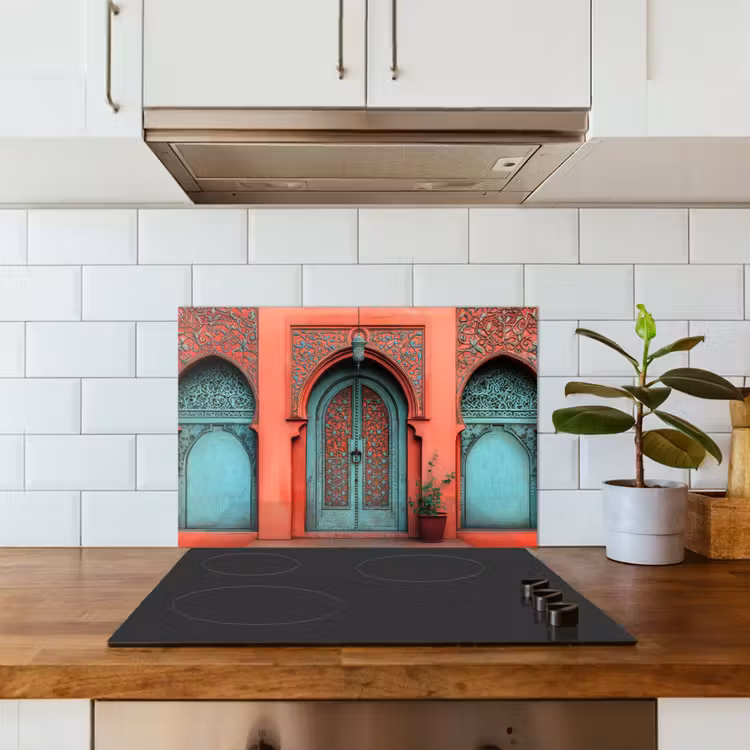 Fond de hotte - Lanterne - Porte - Turquoise — 3