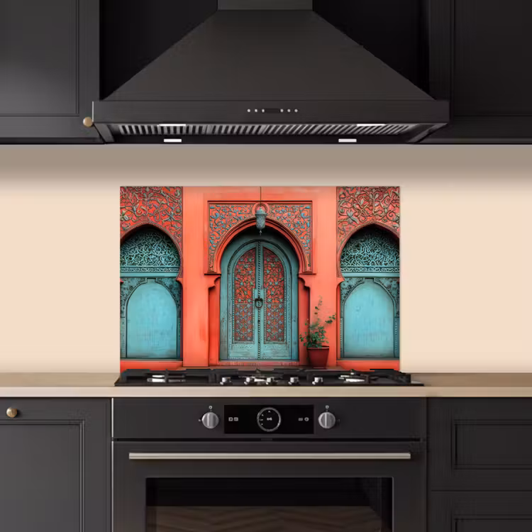 Fond de hotte - Lanterne - Porte - Turquoise — 5
