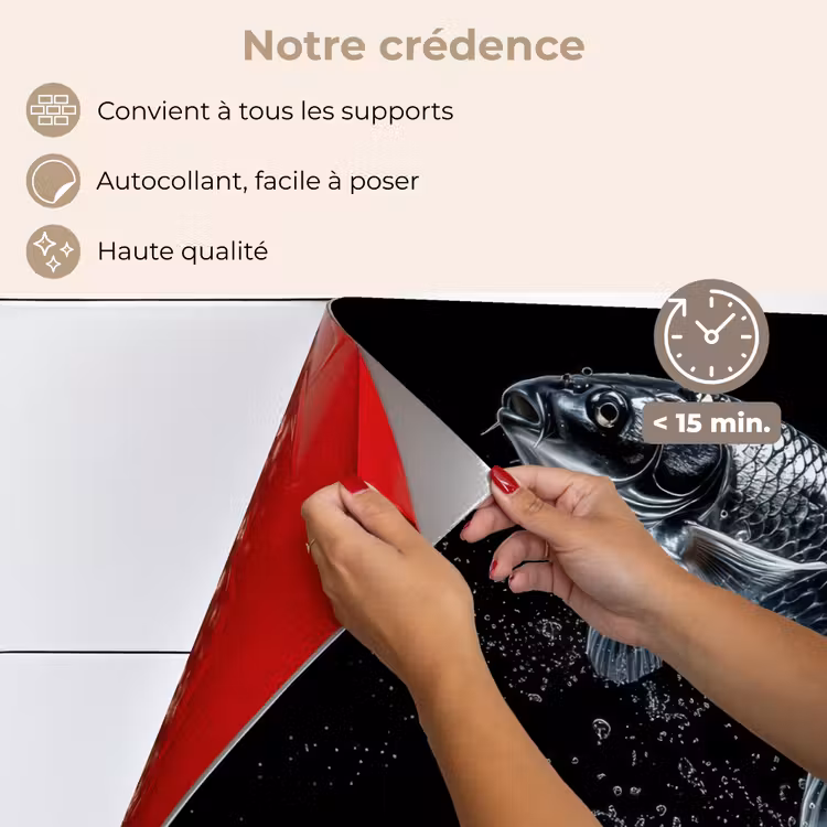 Fond de hotte - Poissons - Koi - Noir - Eau — 4
