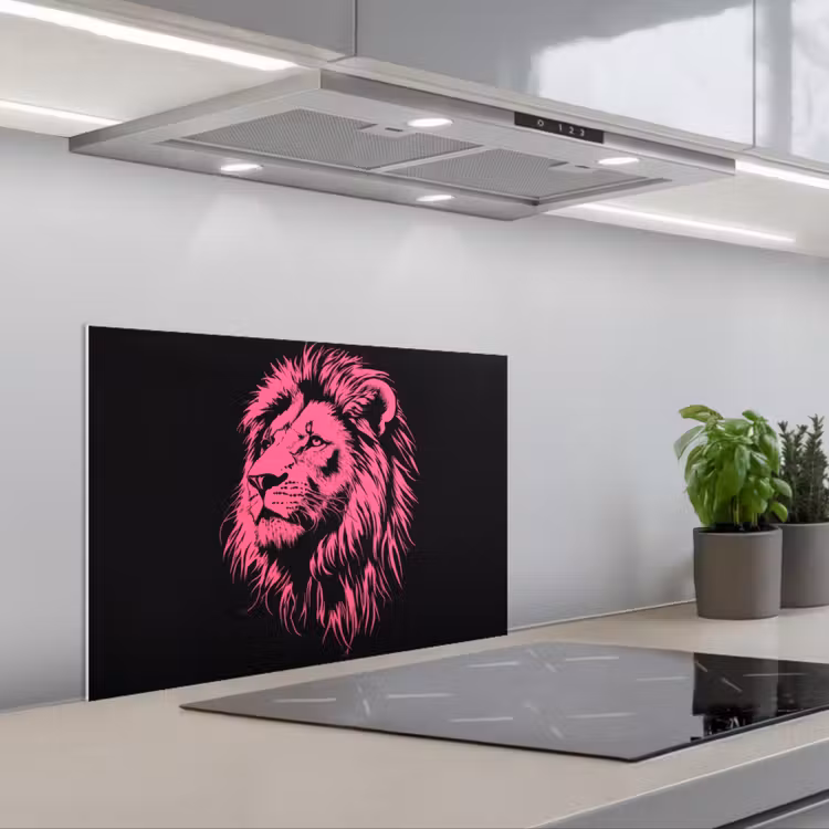 Fond de hotte - Lion - Noir - Rose - Néon — 1