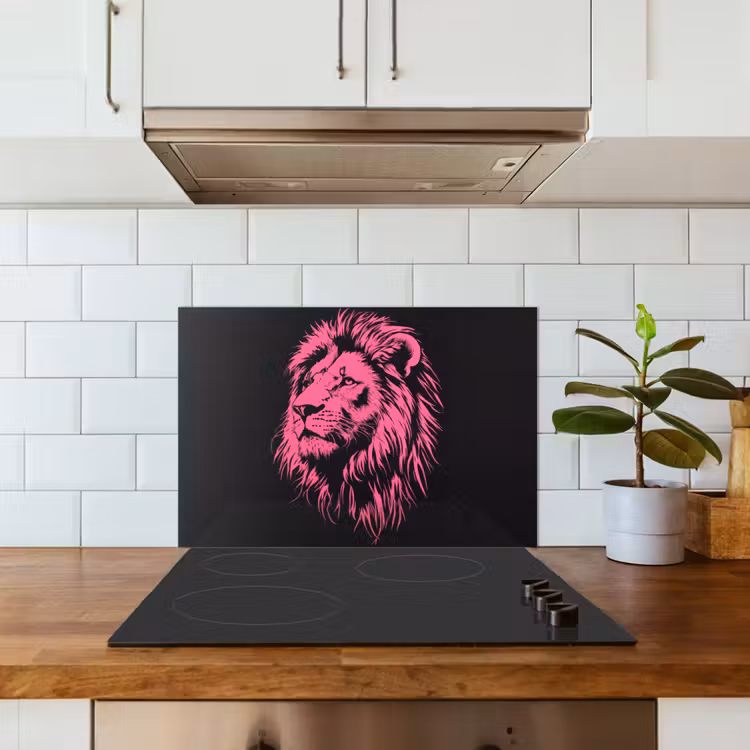 Fond de hotte - Lion - Noir - Rose - Néon — 3