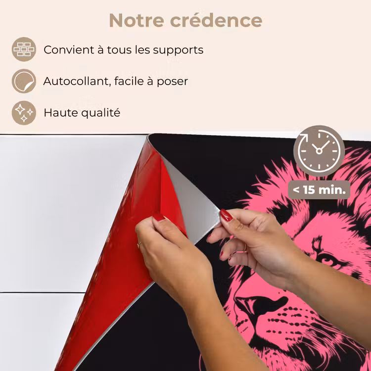 Fond de hotte - Lion - Noir - Rose - Néon — 4