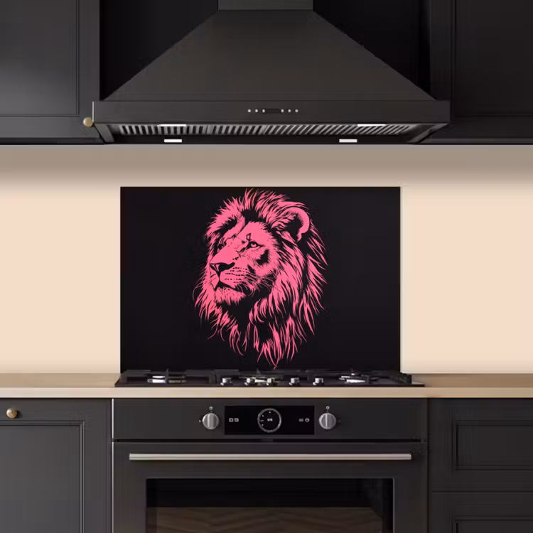 Fond de hotte - Lion - Noir - Rose - Néon — 5