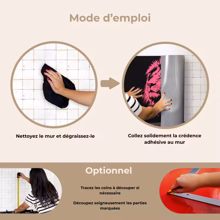Fond de hotte - Lion - Noir - Rose - Néon — 6