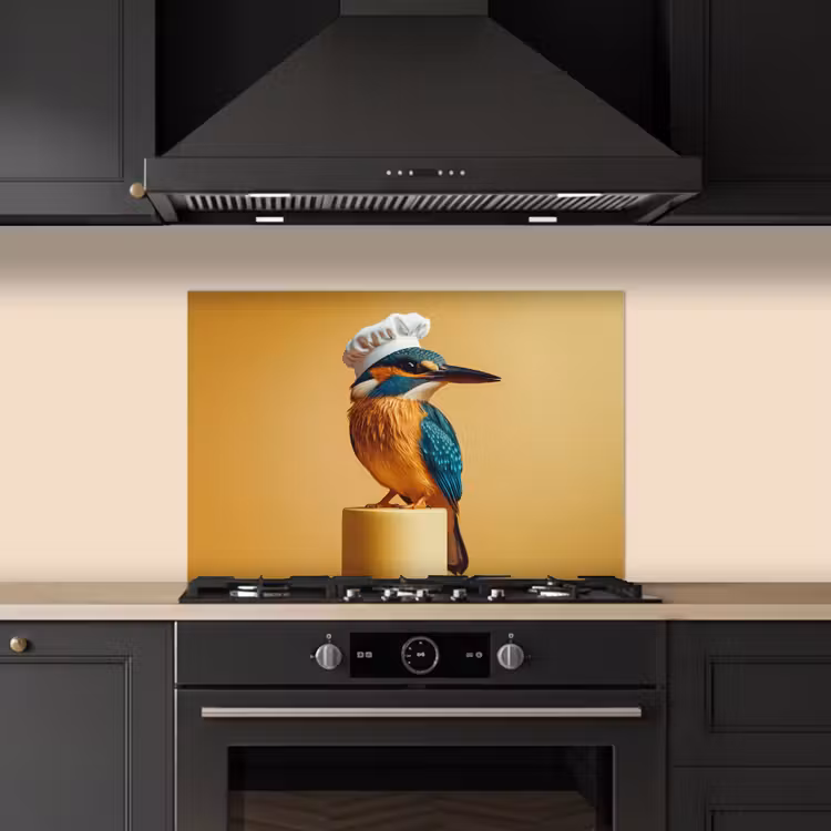 Fond de hotte - Martin-pêcheur - Pilier - Chapeau de cuisinier - Oiseau — 5
