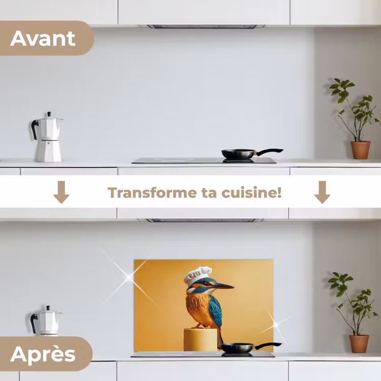 Fond de hotte - Martin-pêcheur - Pilier - Chapeau de cuisinier - Oiseau — 7