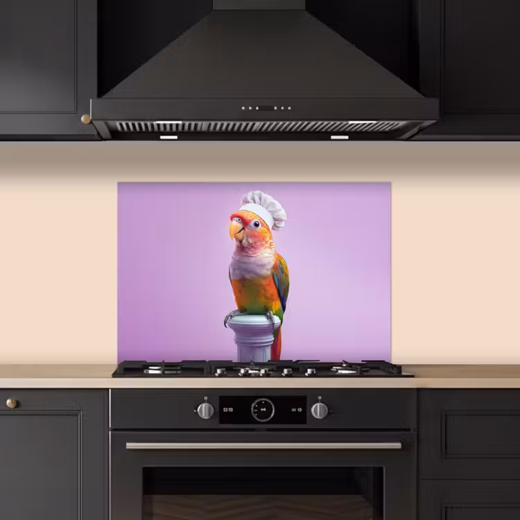 Fond de hotte - Perroquet - Chapeau de cuisinier - Pilier - Oiseau — 5