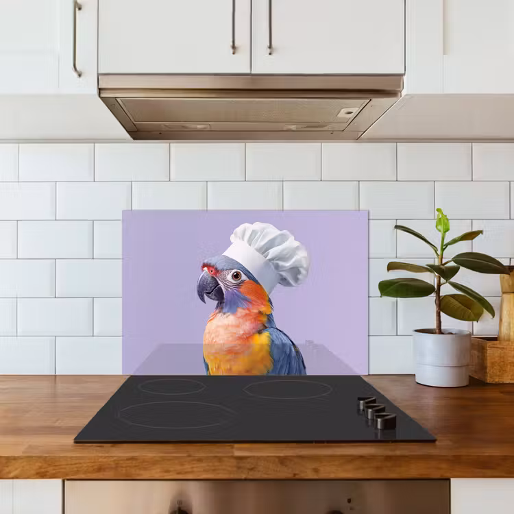 Fond de hotte - Perroquet - Chapeau de cuisinier - Violet - Mignon — 3