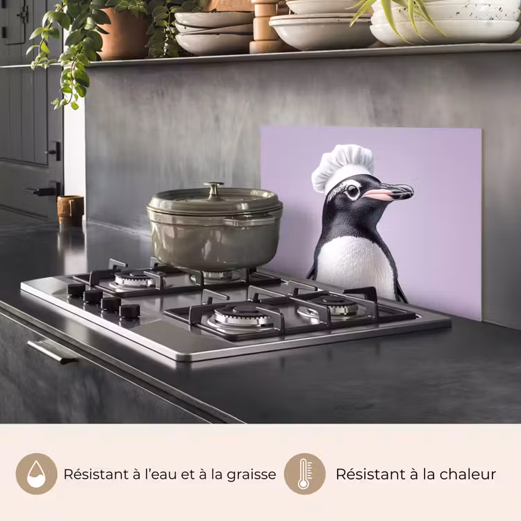 Fond de hotte - Pingouin - Chapeau de cuisinier - Doux - Violet — 2
