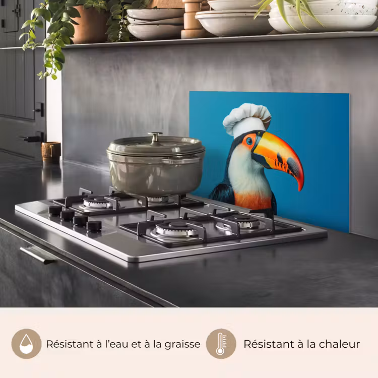 Fond de hotte - Toucan - Perroquet - Oiseau - Chapeau de cuisinier — 2
